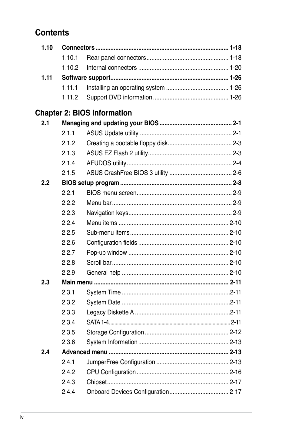 Asus P5QL SE User Manual | Page 4 / 60