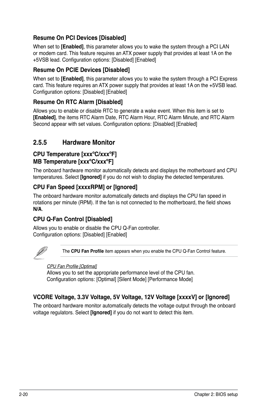 5 hardware monitor, Hardware monitor -20, Hardware.monitor | Asus P5QL SE User Manual | Page 56 / 60