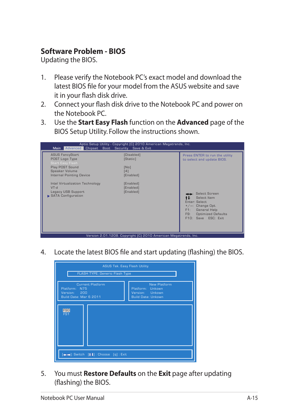 Software problem - bios | Asus X7DSL User Manual | Page 91 / 120
