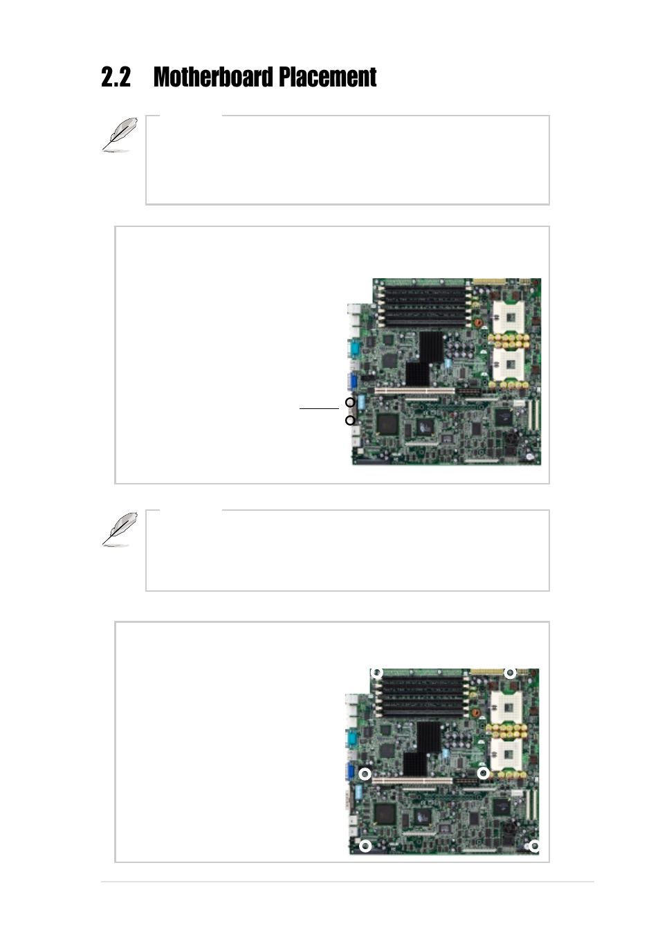 2 motherboard placement, Placement direction, Motherboard screws | Asus AP1600R-S5 User Manual | Page 21 / 50