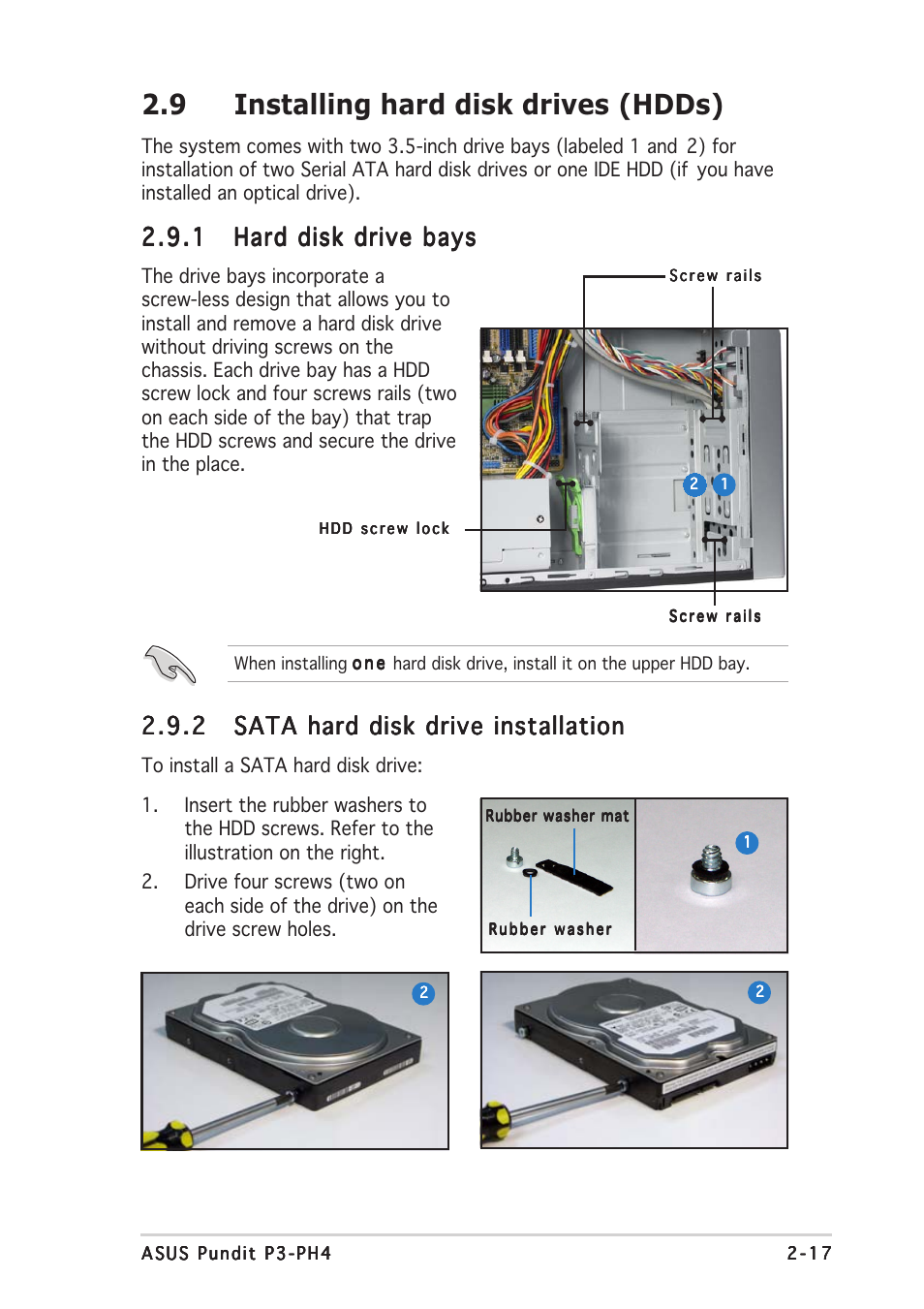 9 installing hard disk drives (hdds) | Asus P3-PH4 User Manual | Page 33 / 96