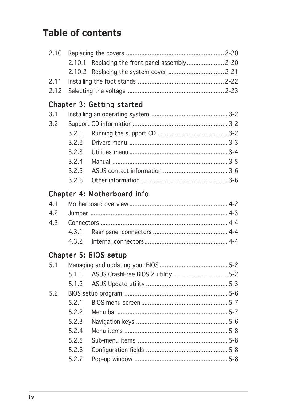 Asus P3-PH4 User Manual | Page 4 / 96