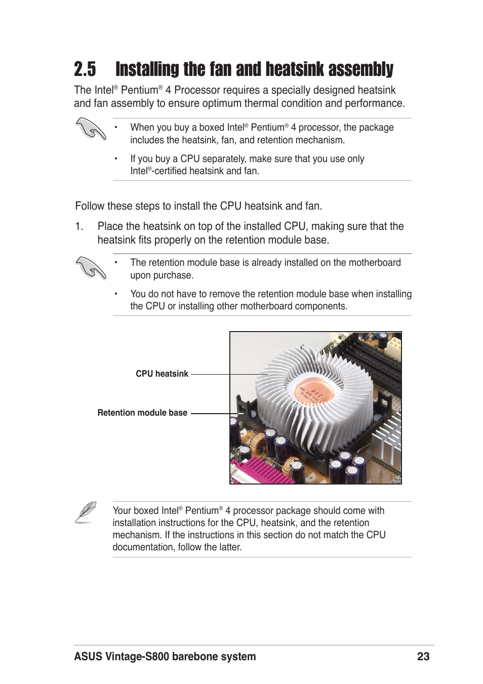 5 installing the fan and heatsink assembly | Asus Vintage User Manual | Page 23 / 86