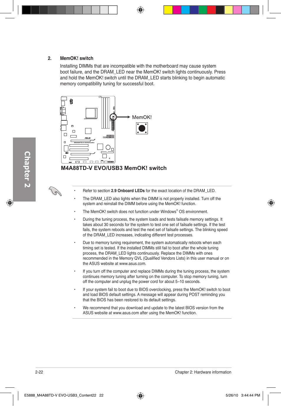 Chapter 2 | Asus M4A88TD-V EVO/USB3 User Manual | Page 40 / 128