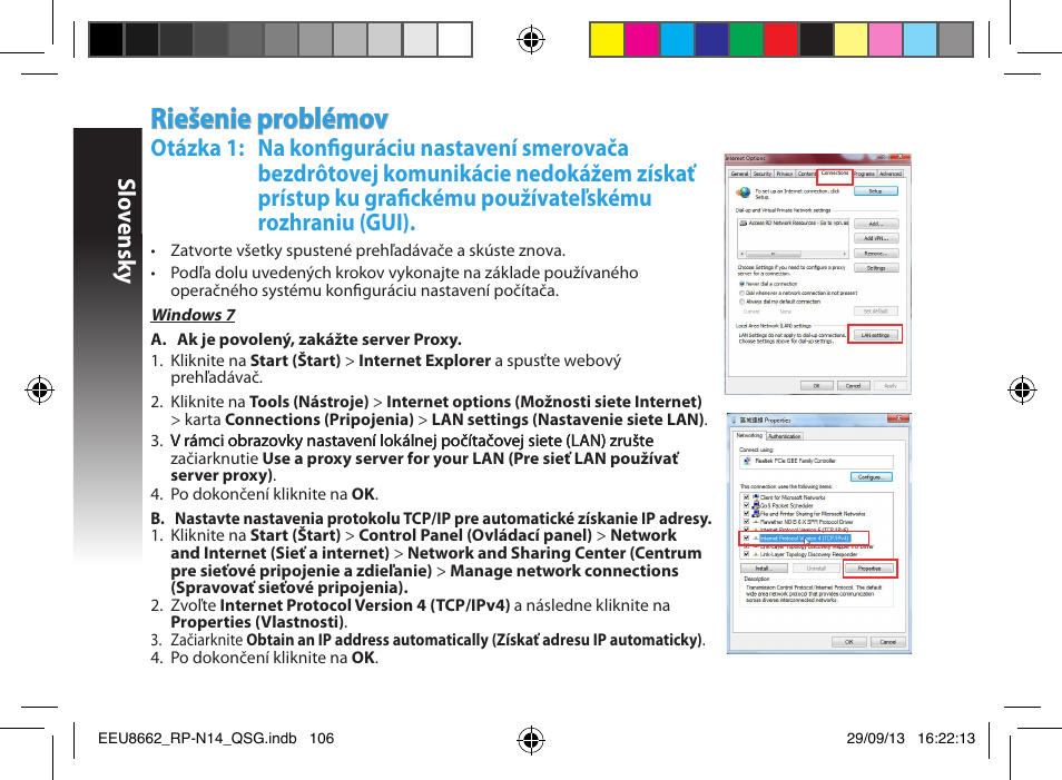 Riešenie problémov, Slo vensk y | Asus RP-N14 User Manual | Page 106 / 144