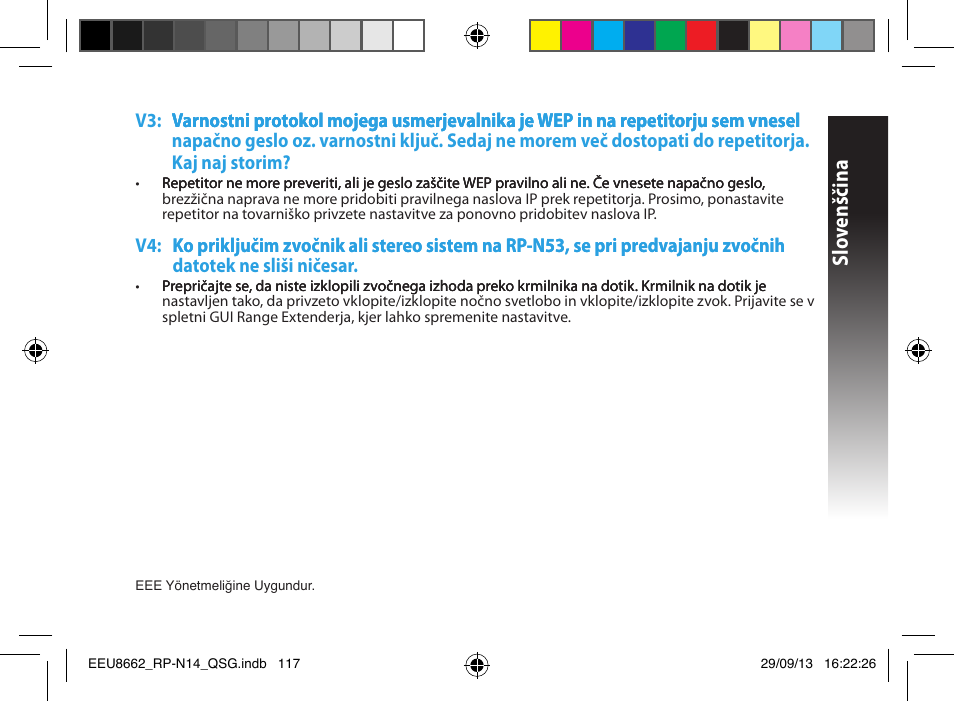 Slo venščina | Asus RP-N14 User Manual | Page 117 / 144