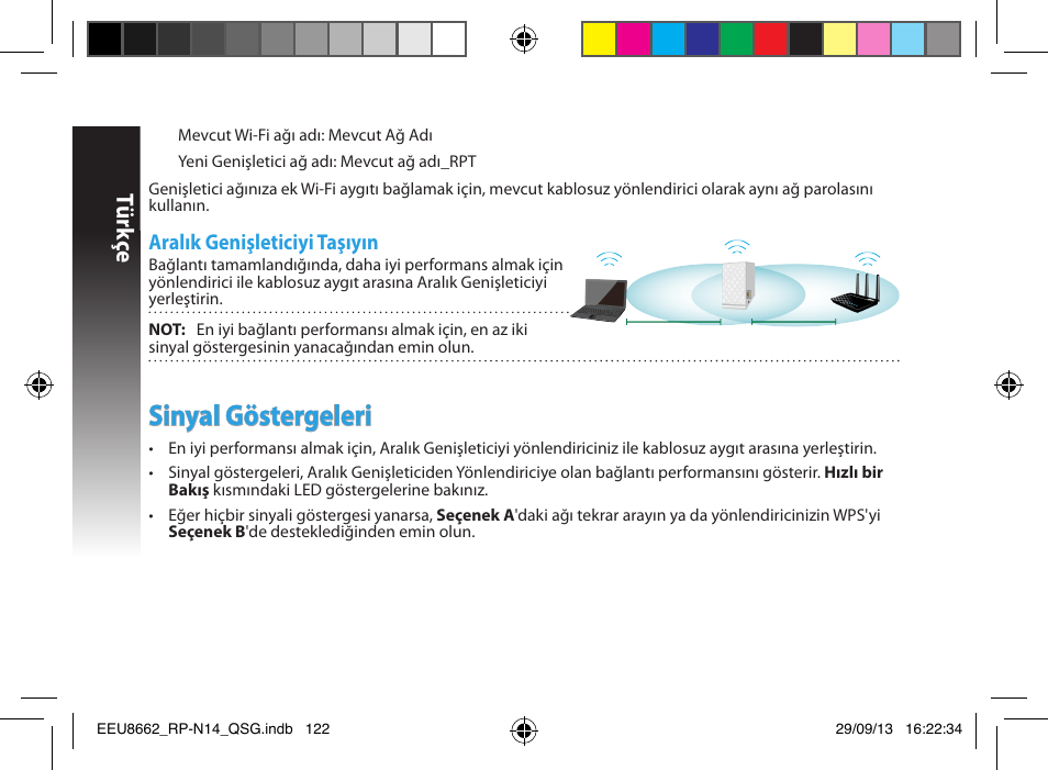 Sinyal göstergeleri, Tür kç e | Asus RP-N14 User Manual | Page 122 / 144