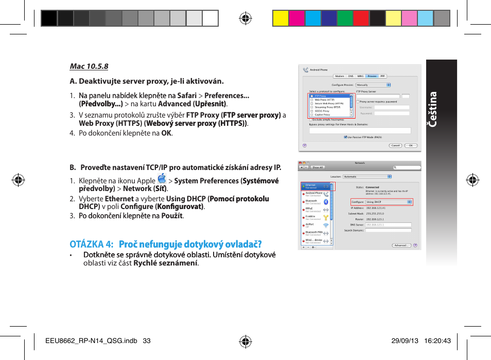 Čeština | Asus RP-N14 User Manual | Page 33 / 144