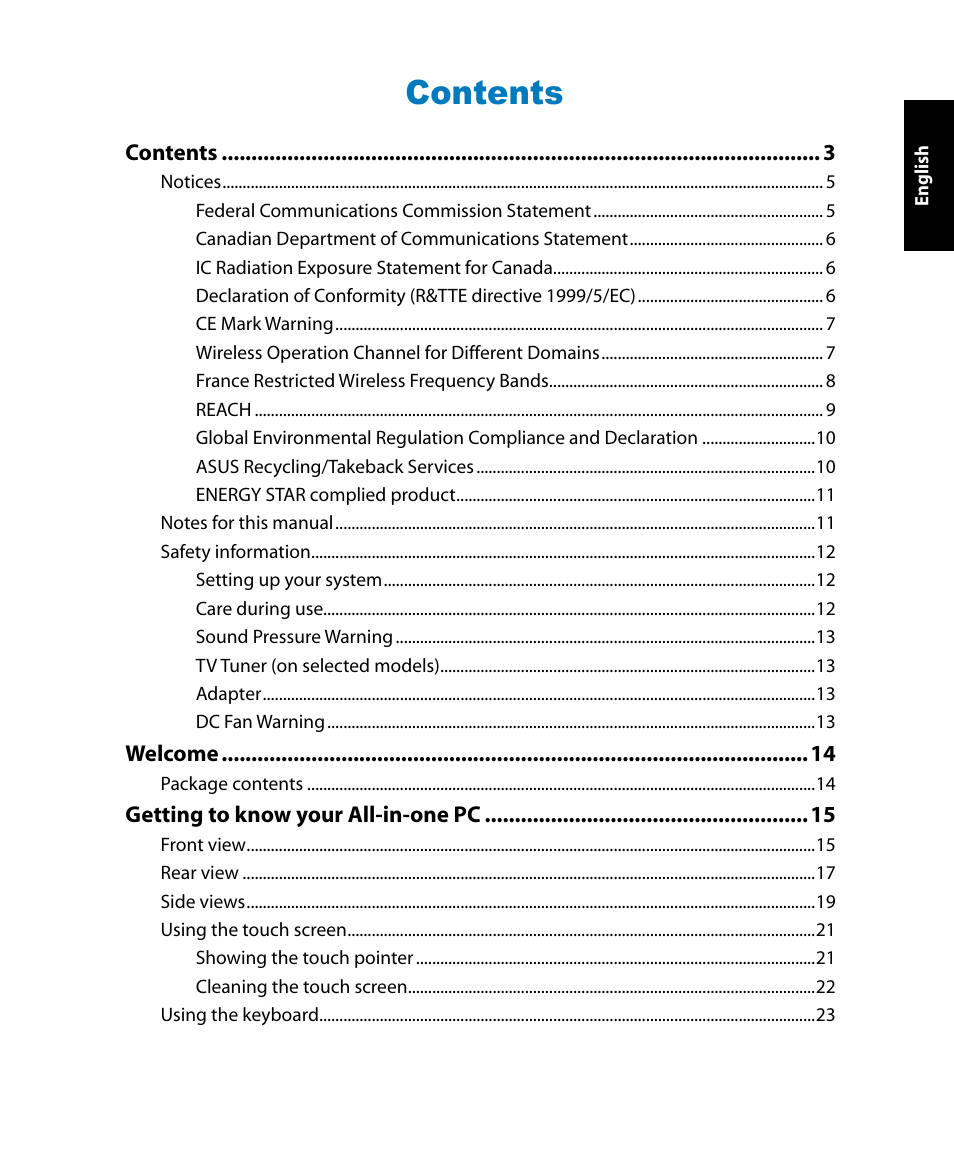 Asus ET2400IUTS User Manual | Page 3 / 48