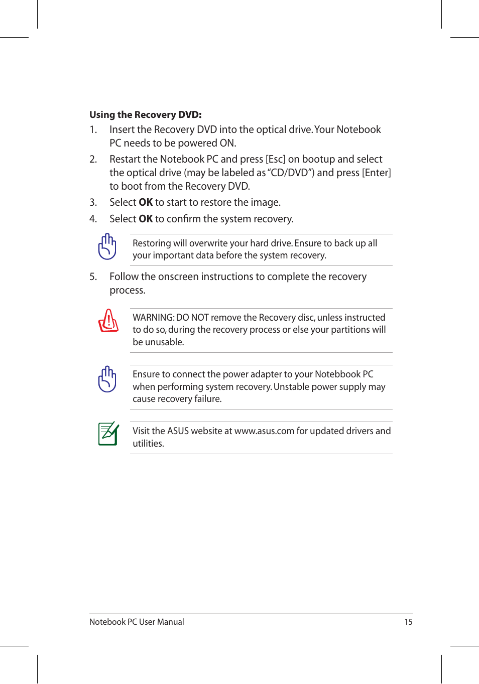 Asus X7BJQ User Manual | Page 15 / 28