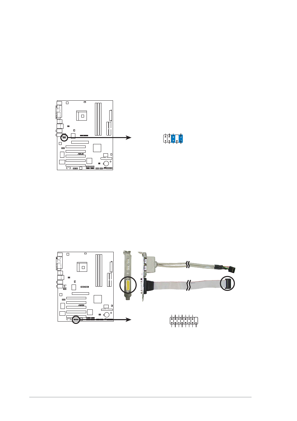 K8n-e front panel audio connector fp_audio, K8n-e game connector game | Asus K8N-E Deluxe User Manual | Page 50 / 128