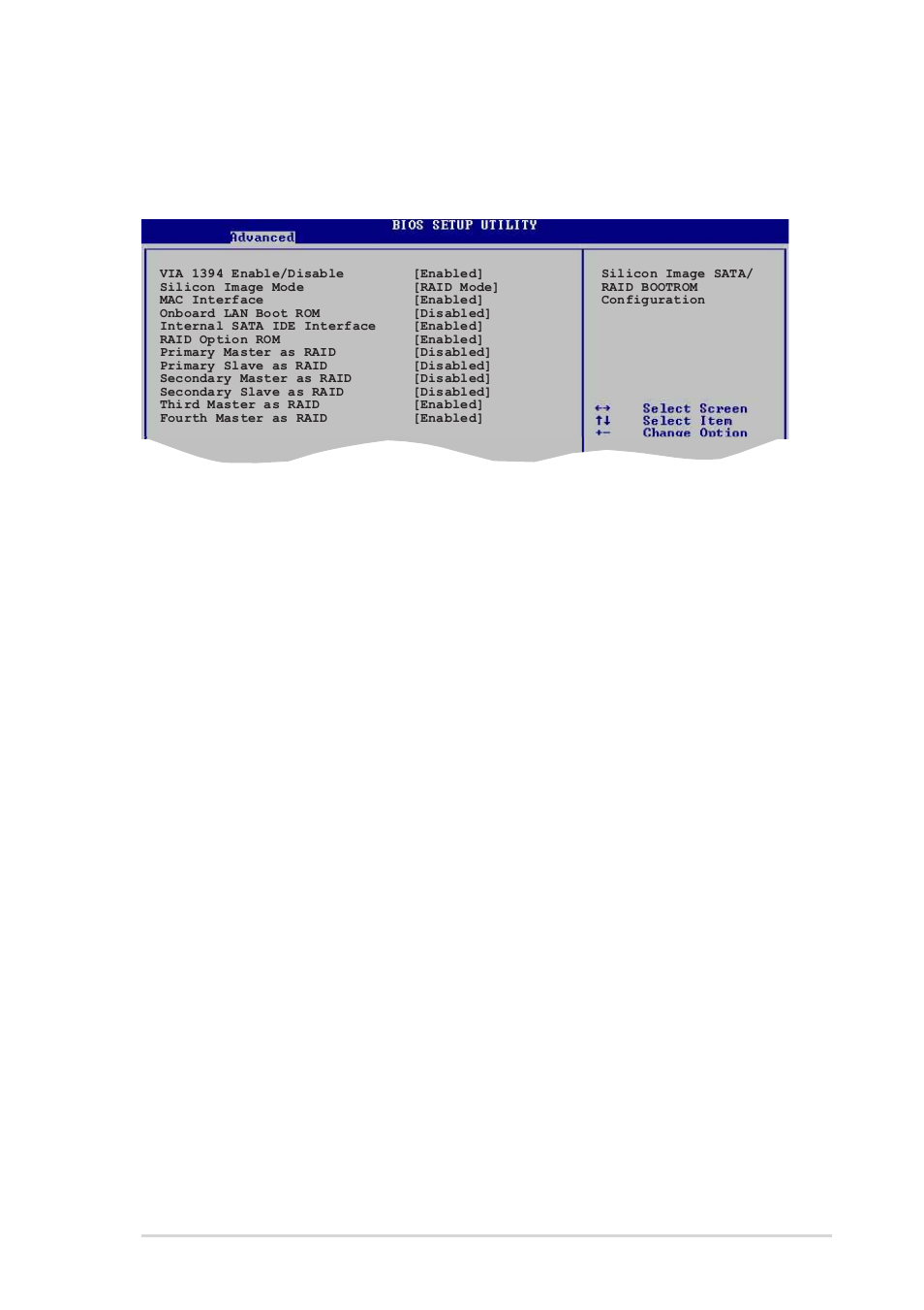 Via 1394 enable/disable [enabled, Silicon image mode [raid mode, Mac interface [enabled | Onboard lan boot rom [disabled, Internal sata ide interface [enabled, Raid option rom [disabled, Onboard device, Asus k8n-e deluxe motherboard 4-21, Allows you to enable or disable the onchip nvidia | Asus K8N-E Deluxe User Manual | Page 85 / 128