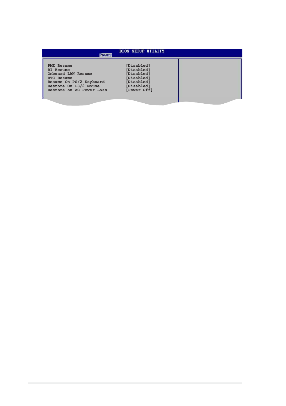 5 apm configuration, Pme resume [disabled, Ri resume [disabled | Onboard lan resume [disabled, Rtc resume [disabled, Resume on ps/2 keyboard [disabled, Resume on ps/2 mouse [disabled, 28 chapter 4: bios setup | Asus K8N-E Deluxe User Manual | Page 92 / 128