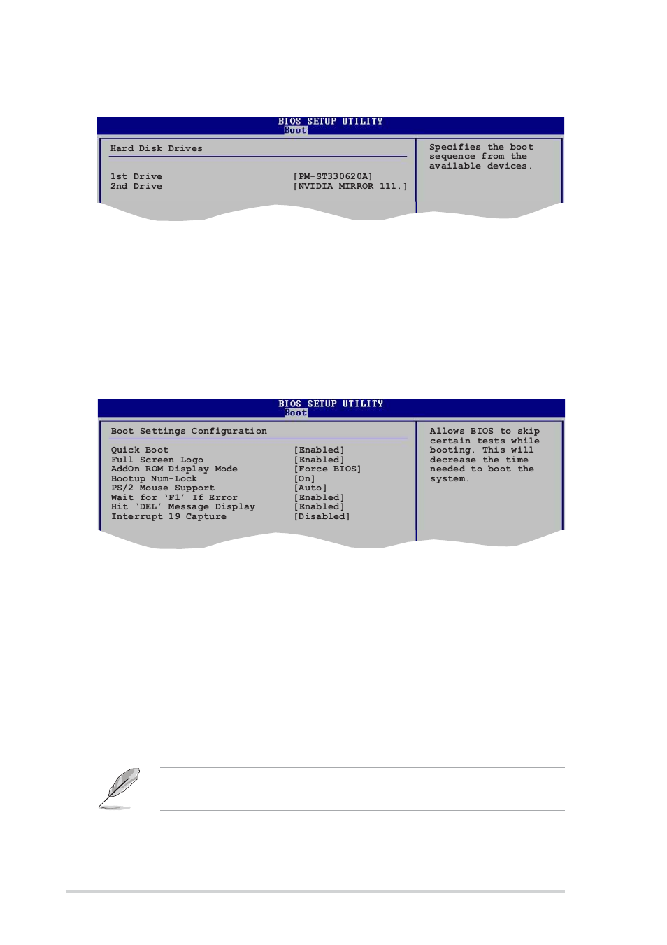 2 hard disk drives, 3 boot settings configuration, Quick boot [enabled | Full screen logo [enabled, 32 chapter 4: bios setup | Asus K8N-E Deluxe User Manual | Page 96 / 128