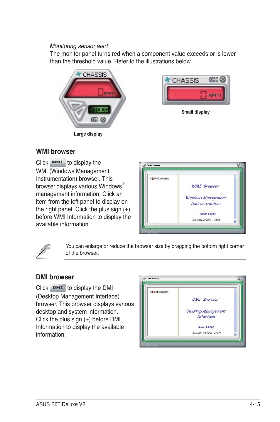 Wmi browser, Dmi browser | Asus P6T Deluxe V2 User Manual | Page 131 / 182