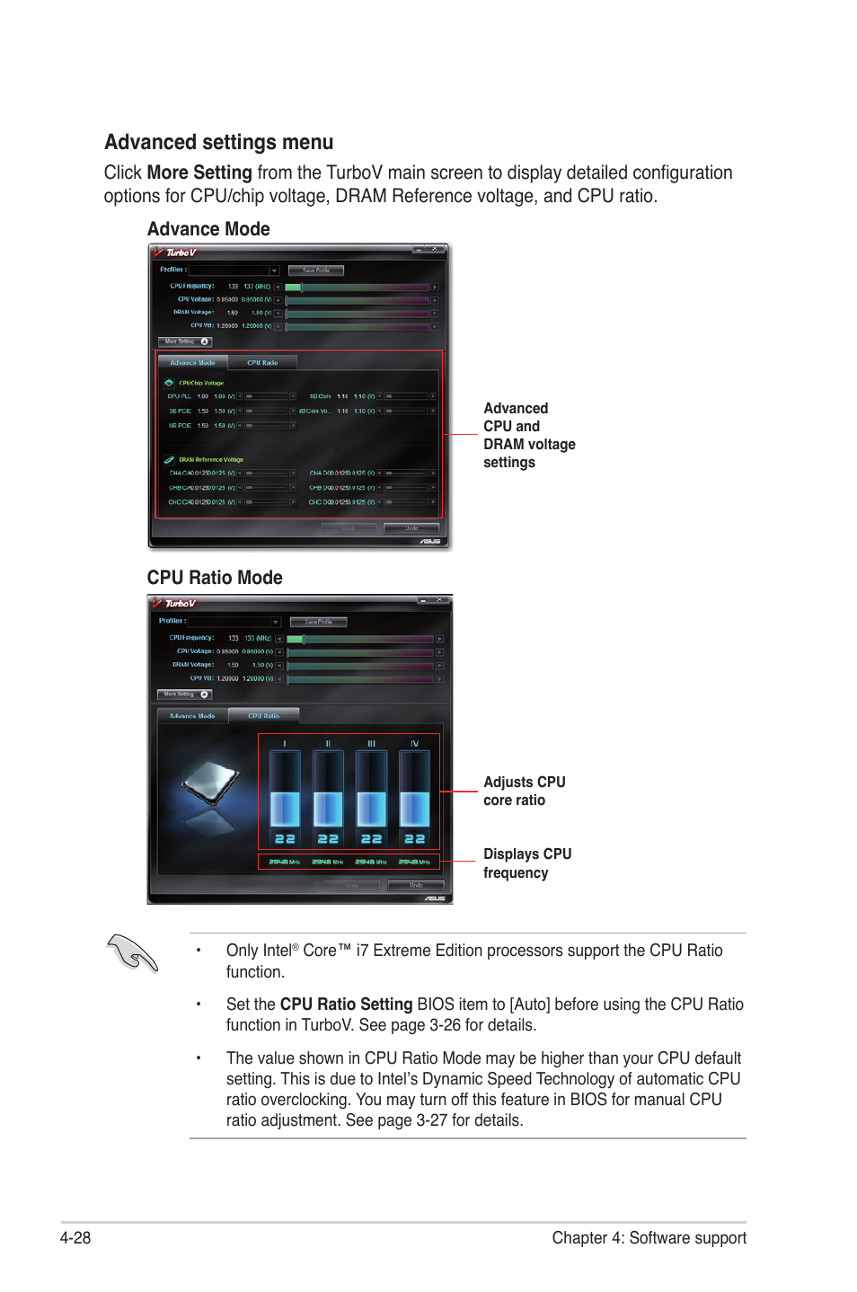 Advanced settings menu | Asus P6T Deluxe V2 User Manual | Page 144 / 182