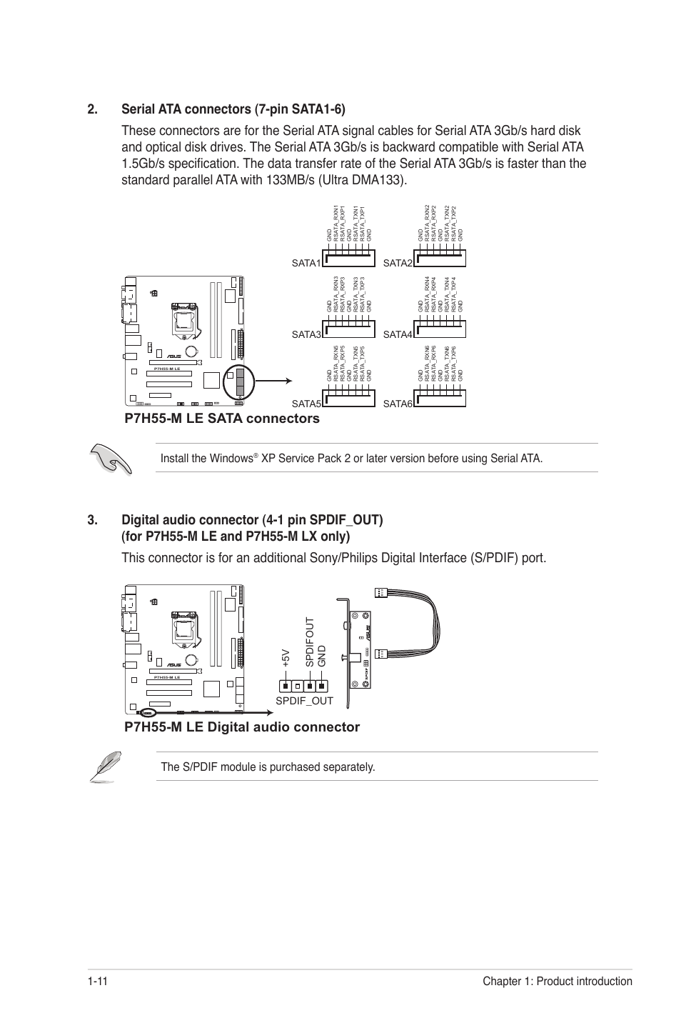 P7h55-m le digital audio connector, Install the windows, Spdif_out | Asus P7H55-M PLUS User Manual | Page 20 / 49