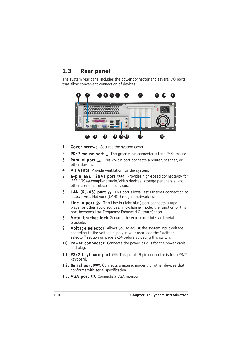 3 rear panel | Asus Pundit-PE3 User Manual | Page 14 / 90