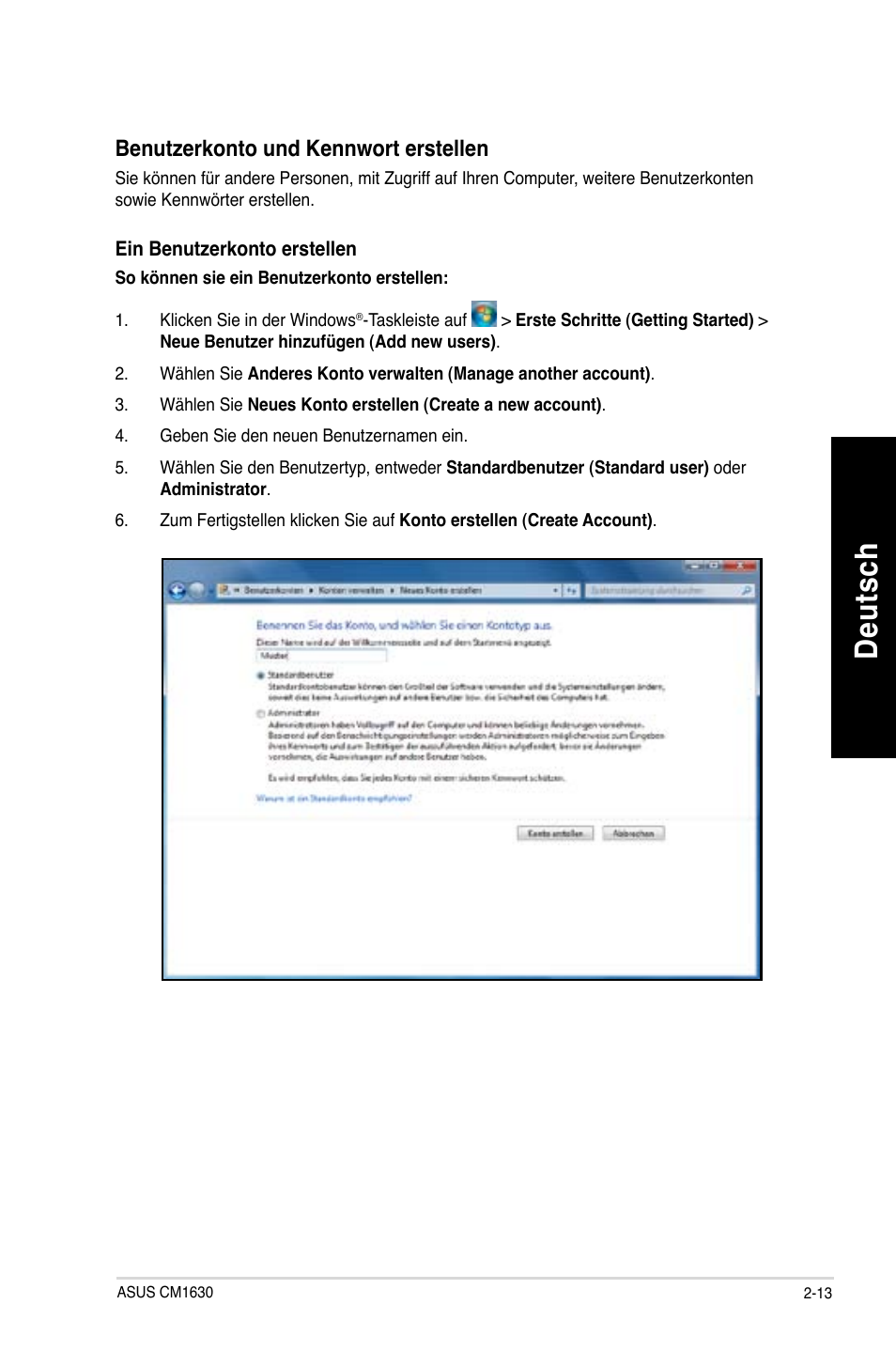 De uts ch de ut sc h | Asus CM1630 User Manual | Page 113 / 409