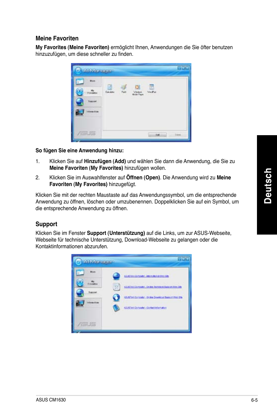 De uts ch de ut sc h | Asus CM1630 User Manual | Page 143 / 409