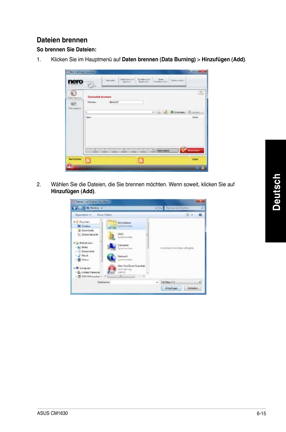 De uts ch de ut sc h | Asus CM1630 User Manual | Page 153 / 409