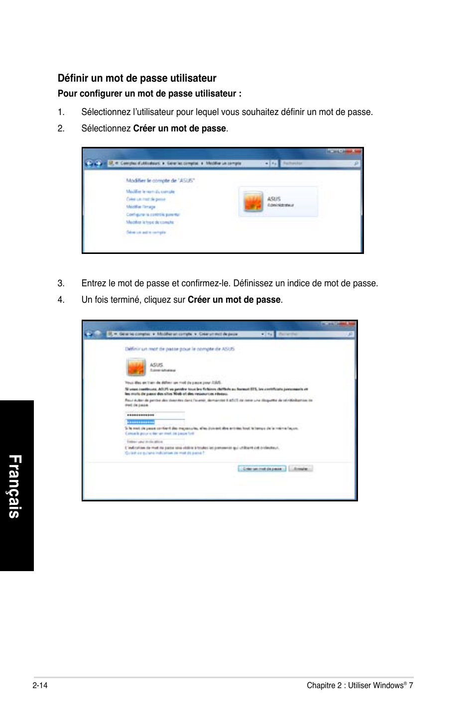 Fra nç ais fr an ça is fra nç ais fr an ça is | Asus CM1630 User Manual | Page 195 / 409