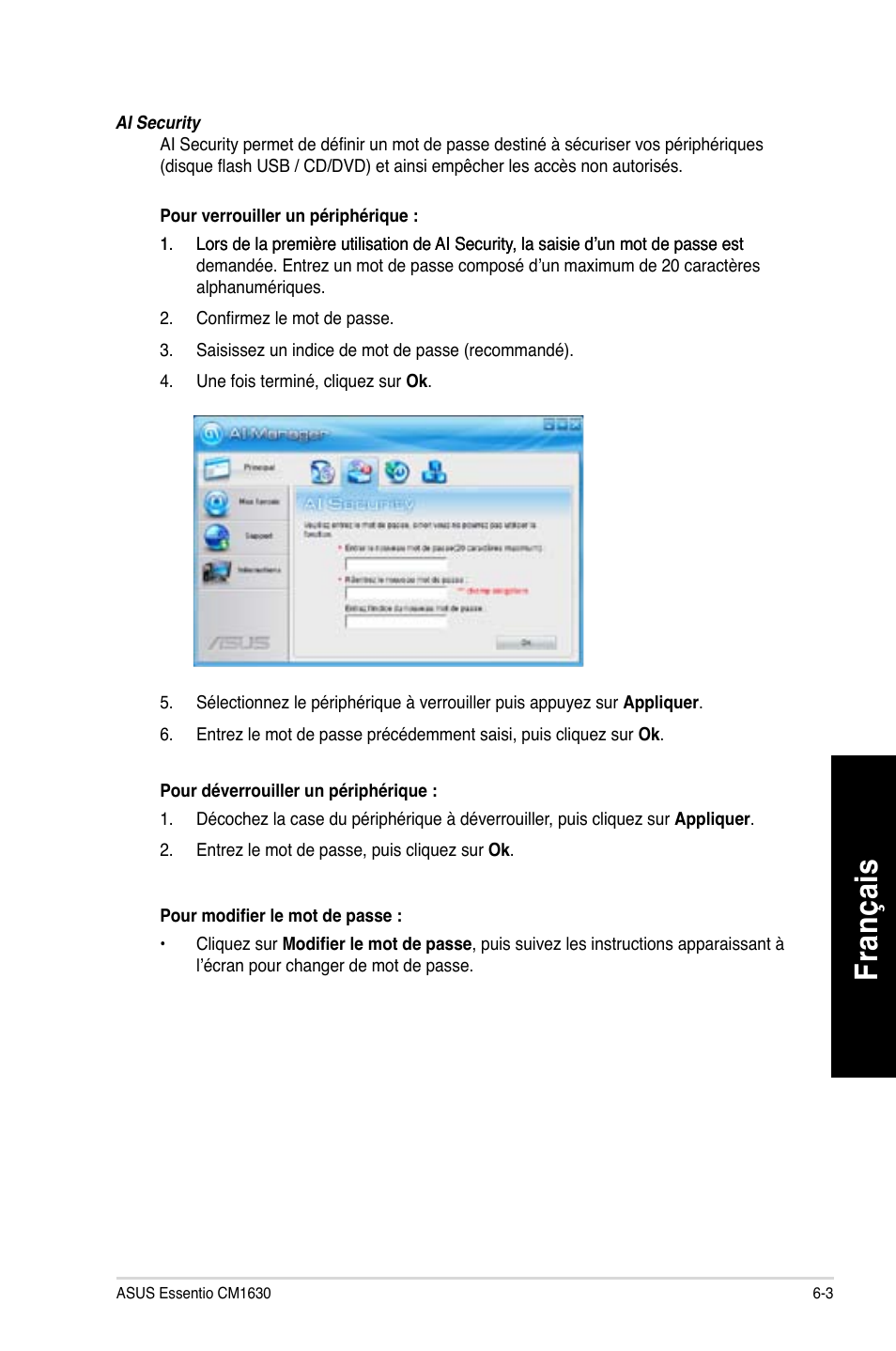 Fra nç ais fr an ça is | Asus CM1630 User Manual | Page 222 / 409