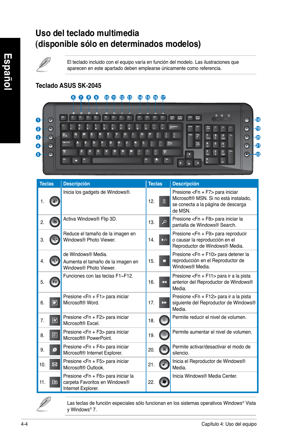 Es pa ño l es pa ño l es pa ño l es pa ño l | Asus CM1630 User Manual | Page 291 / 409