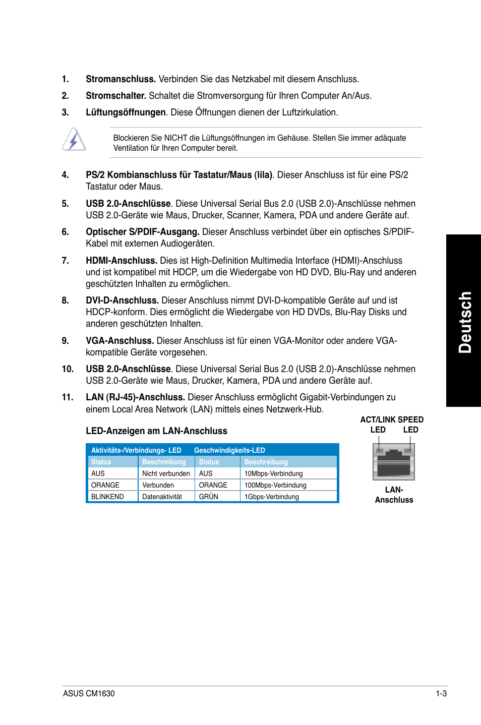 De uts ch de ut sc h | Asus CM1630 User Manual | Page 95 / 409