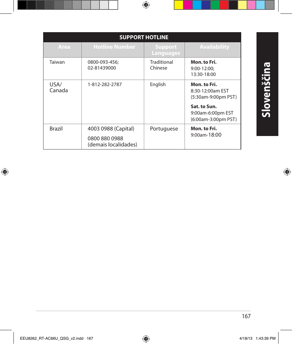 Slo venščina | Asus RT-AC66U User Manual | Page 167 / 174