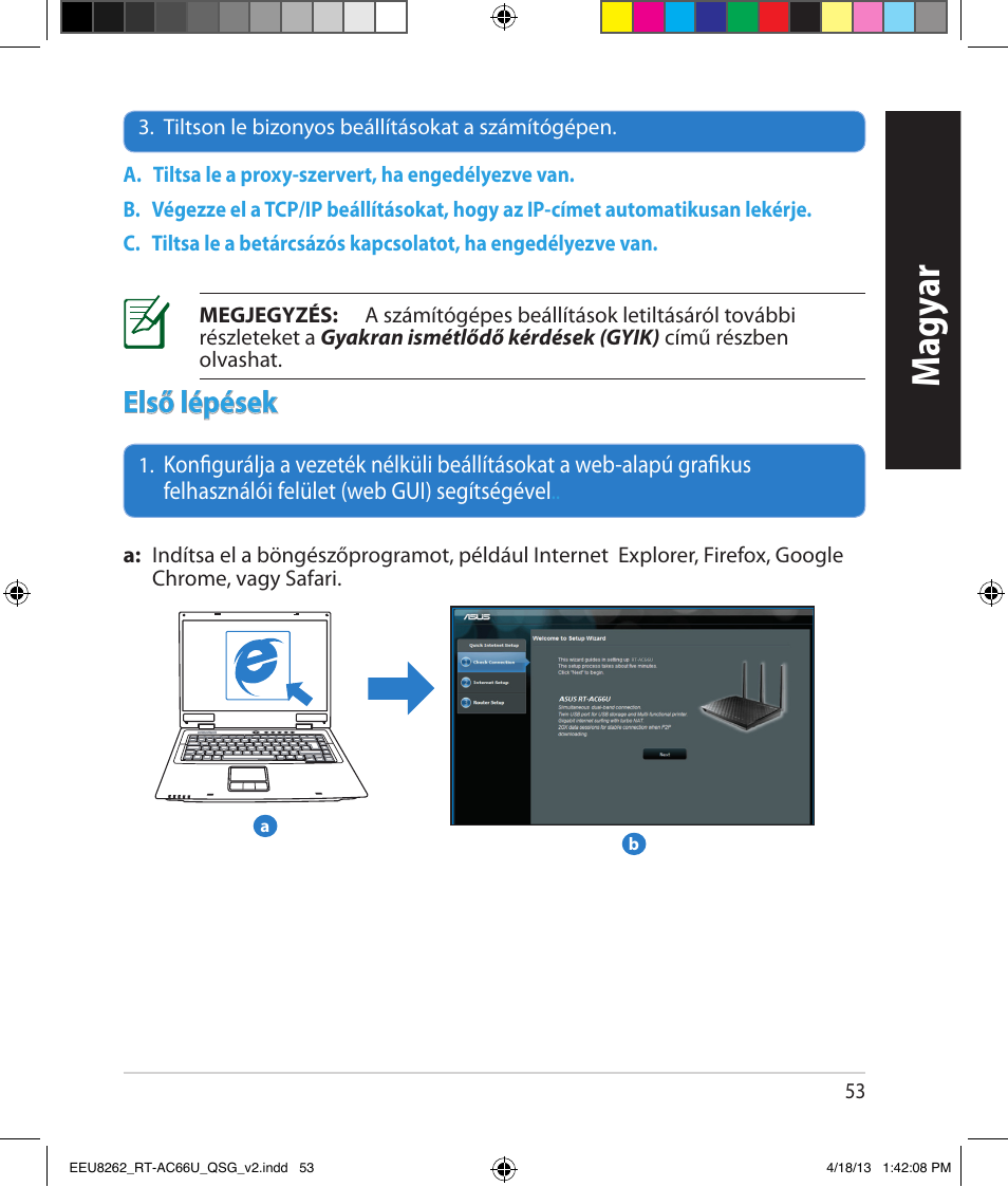 Magy ar, Első lépések | Asus RT-AC66U User Manual | Page 53 / 174