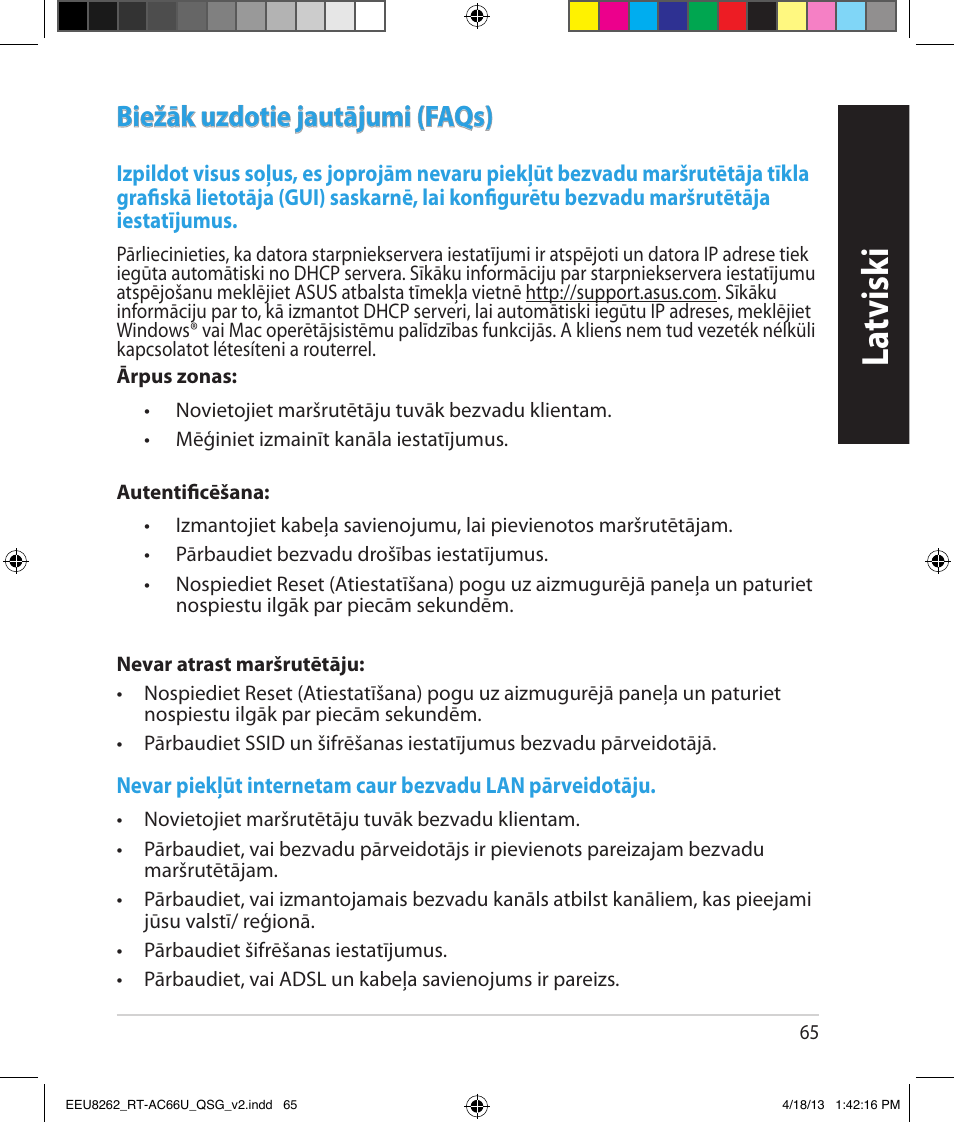 La tvisk i, Biežāk uzdotie jautājumi (faqs) | Asus RT-AC66U User Manual | Page 65 / 174