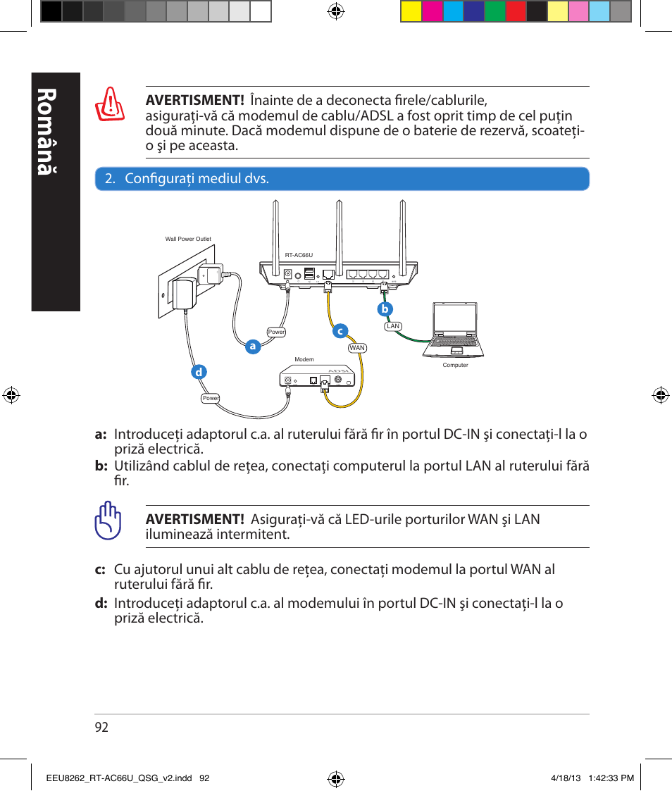 Română | Asus RT-AC66U User Manual | Page 92 / 174