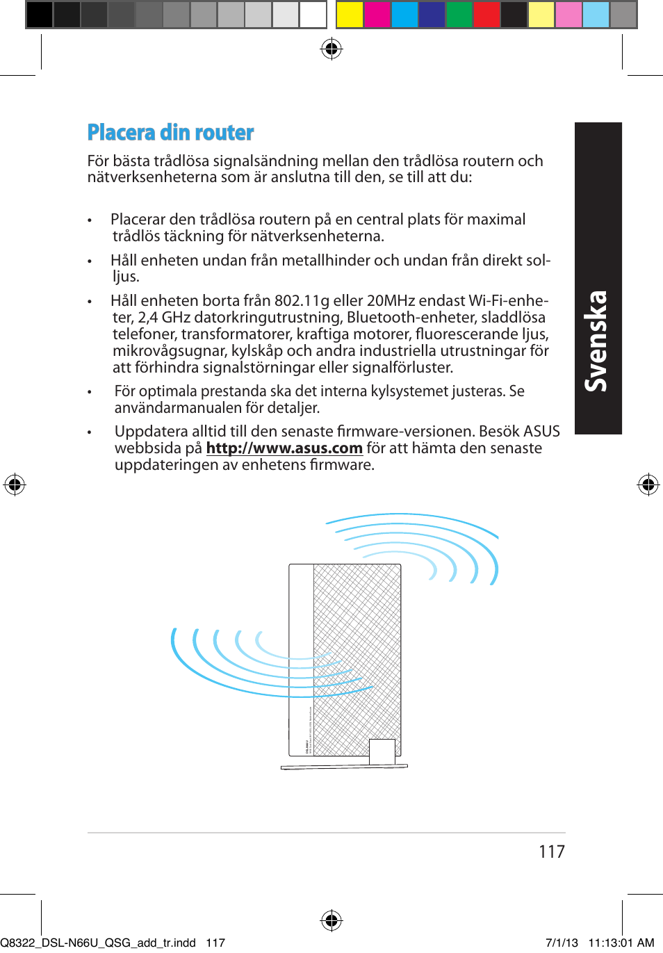 Sv ensk a, Placera din router | Asus DSL-N66U User Manual | Page 117 / 143