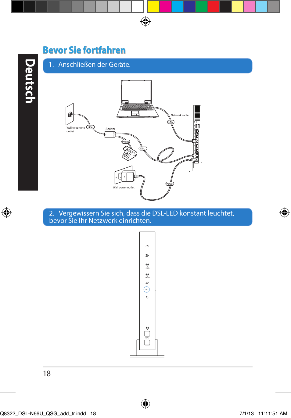 Deutsch, Bevor sie fortfahren | Asus DSL-N66U User Manual | Page 18 / 143