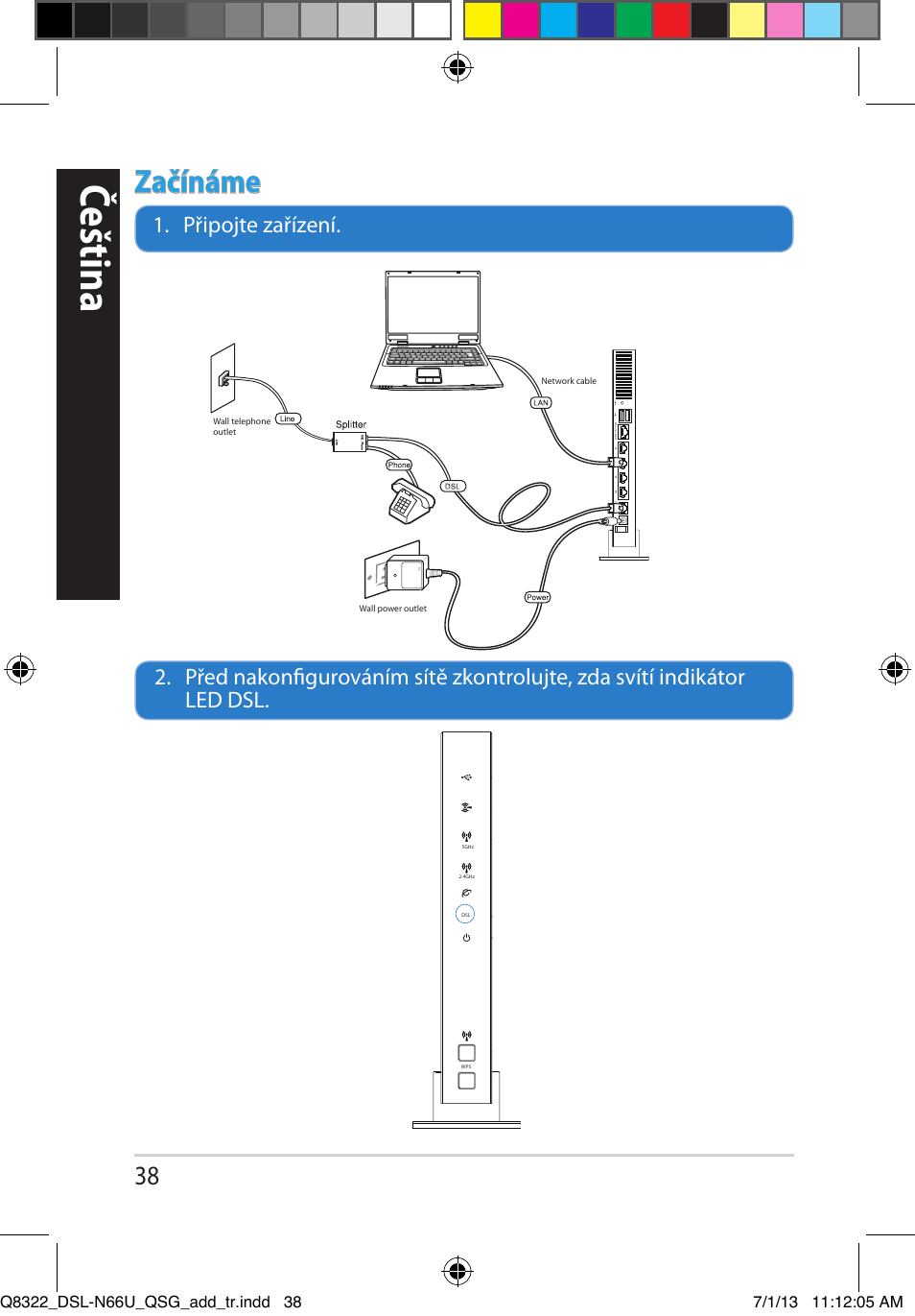 Čeština, Začínáme | Asus DSL-N66U User Manual | Page 38 / 143
