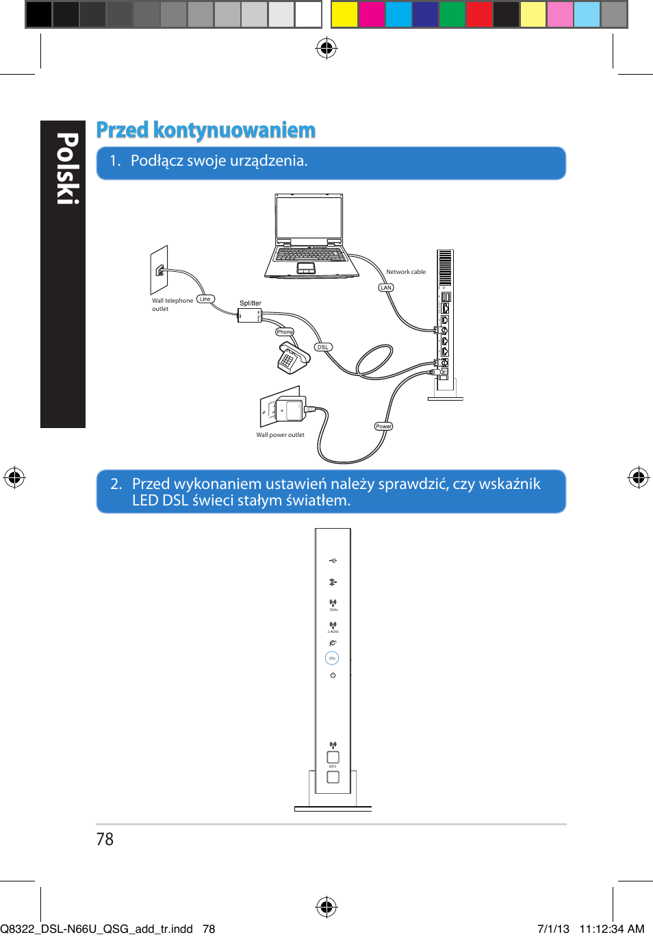 Polsk i, Przed kontynuowaniem | Asus DSL-N66U User Manual | Page 78 / 143