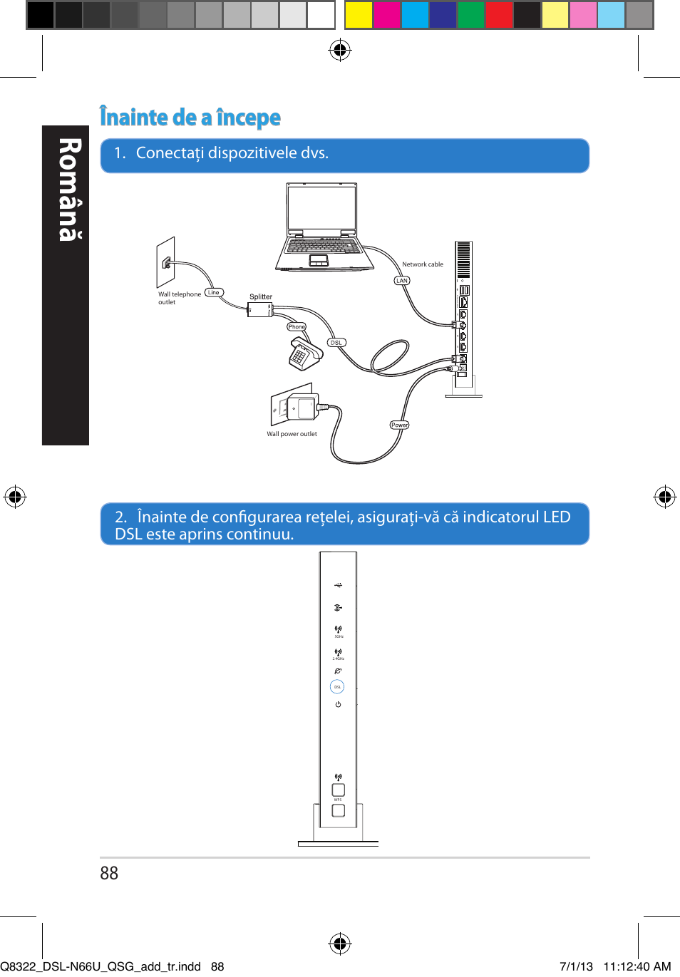 Română, Înainte de a începe | Asus DSL-N66U User Manual | Page 88 / 143