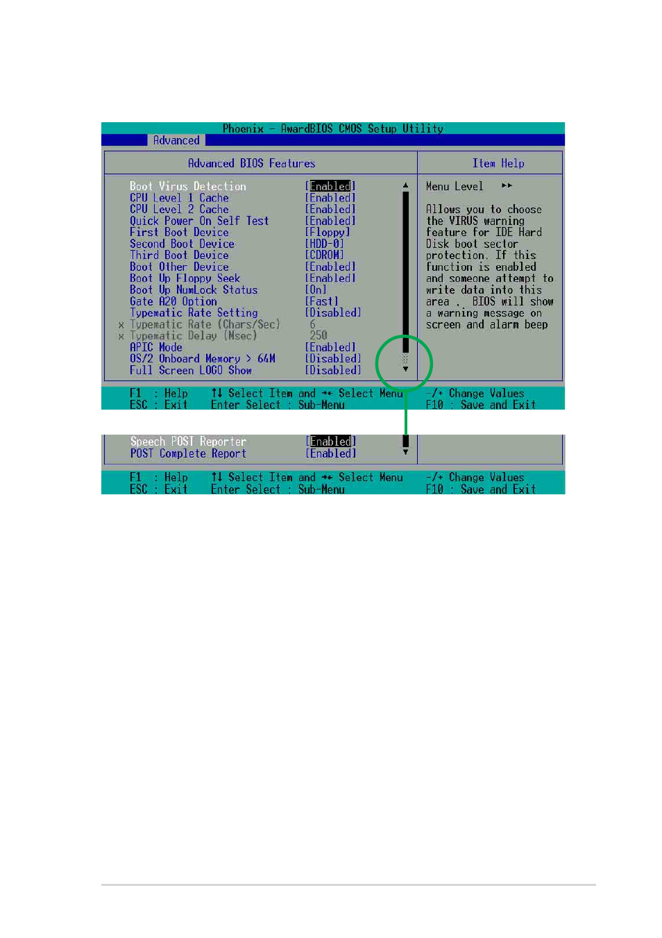 1 advanced bios features | Asus A7N8X-E Deluxe User Manual | Page 75 / 112