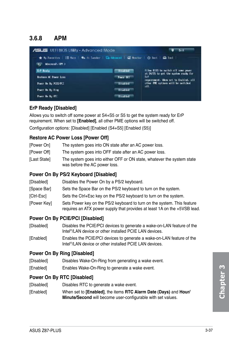 8 apm, Apm -37, Chapter 3 | Asus Z87-PLUS User Manual | Page 115 / 174