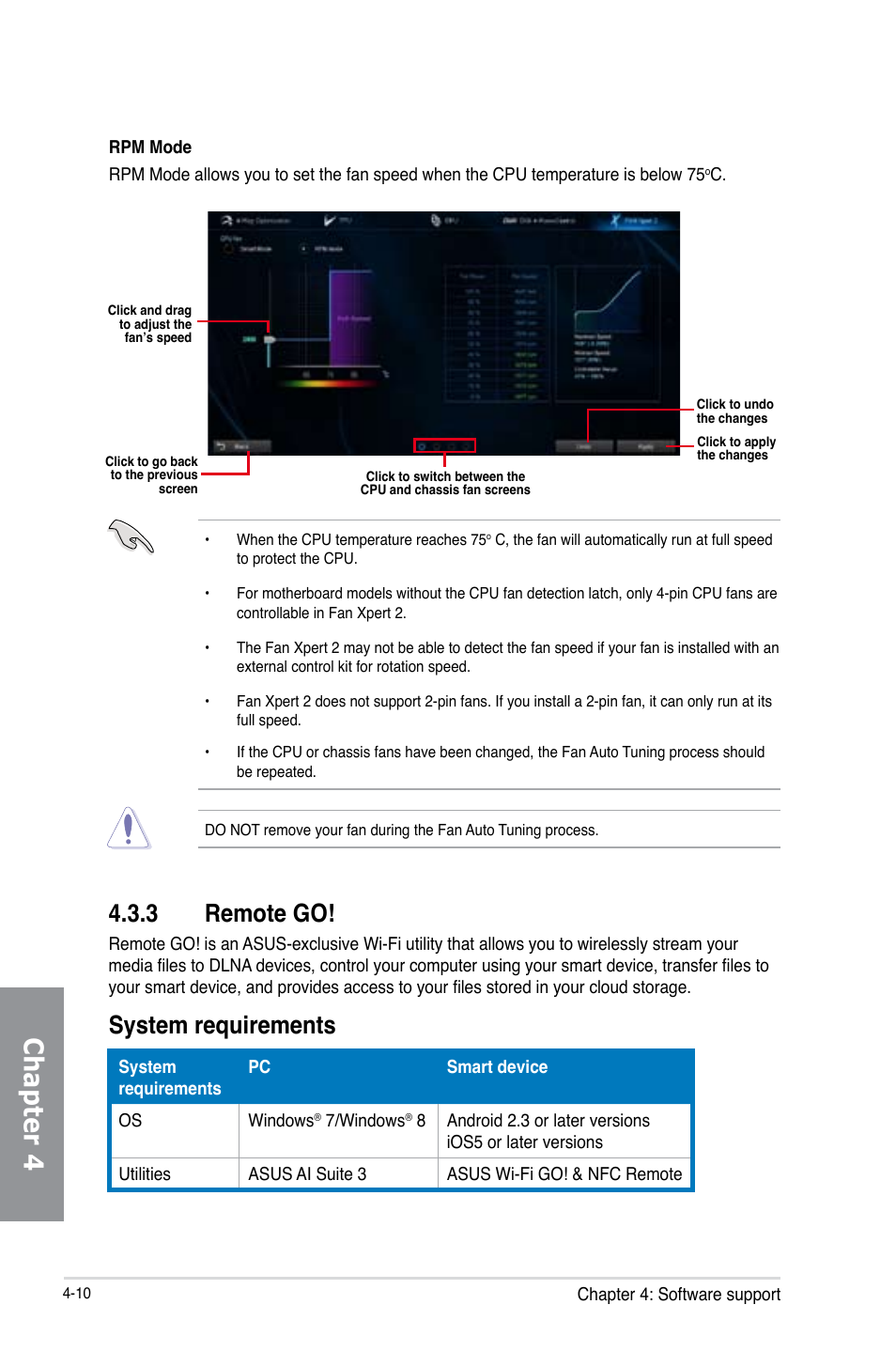 3 remote go, Remote go! -10, Chapter 4 | System requirements | Asus Z87-PLUS User Manual | Page 144 / 174