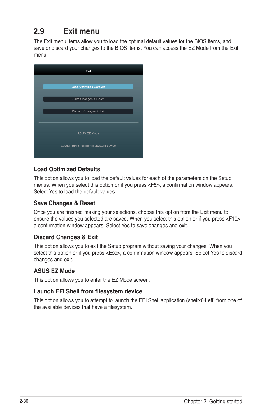 9 exit menu, 9 exit menu -30 | Asus P8H61-M LE R2.0 User Manual | Page 76 / 81