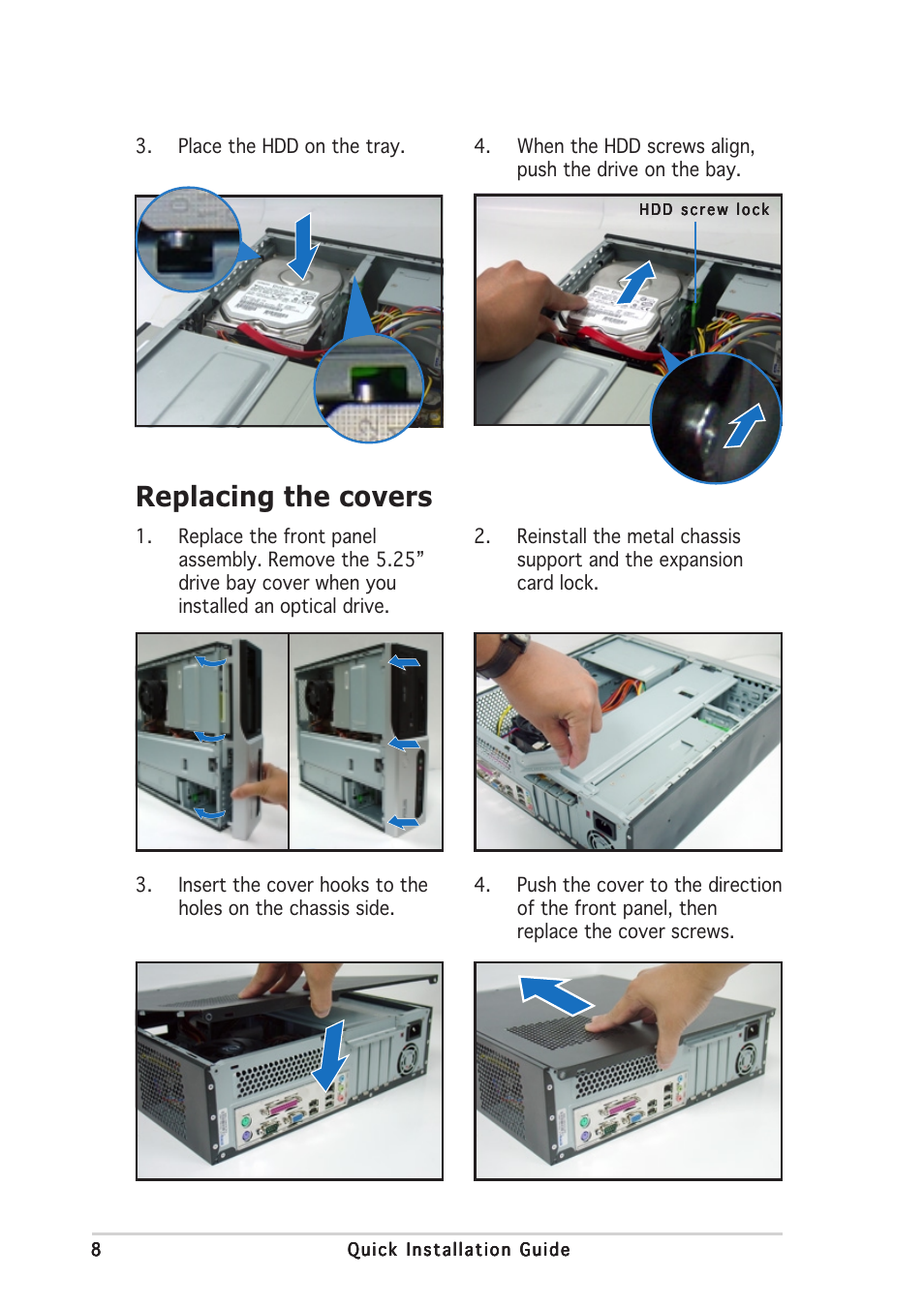 Replacing the covers | Asus Pundit-AE3 User Manual | Page 8 / 8