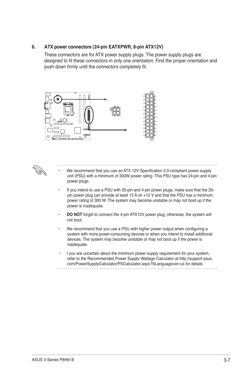 P8h61-m pro_dp atx power connectors | Asus V7-P8H61E User Manual | Page 49 / 80