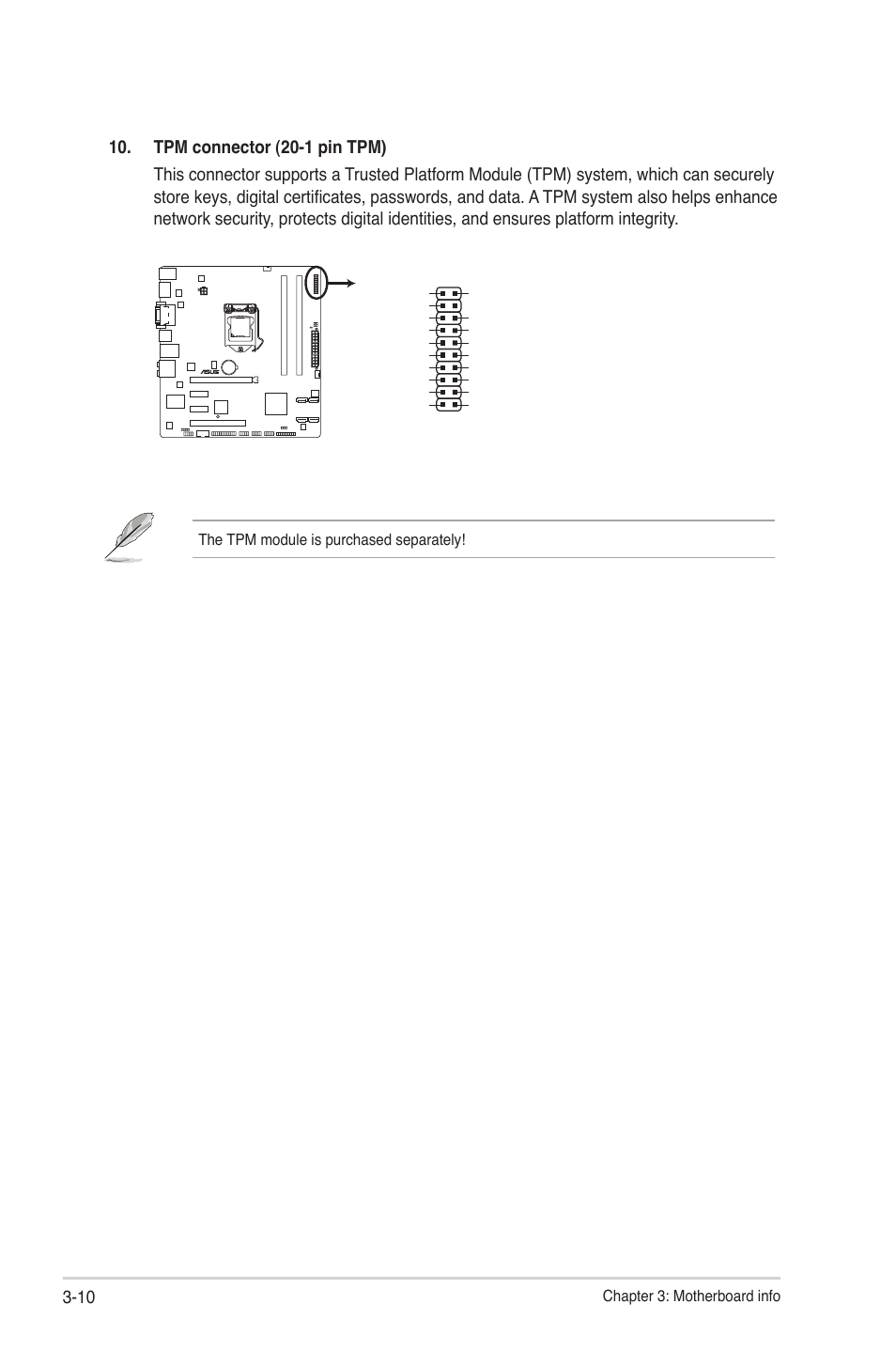 P8h61-m pro_dp tpm connector | Asus V7-P8H61E User Manual | Page 52 / 80