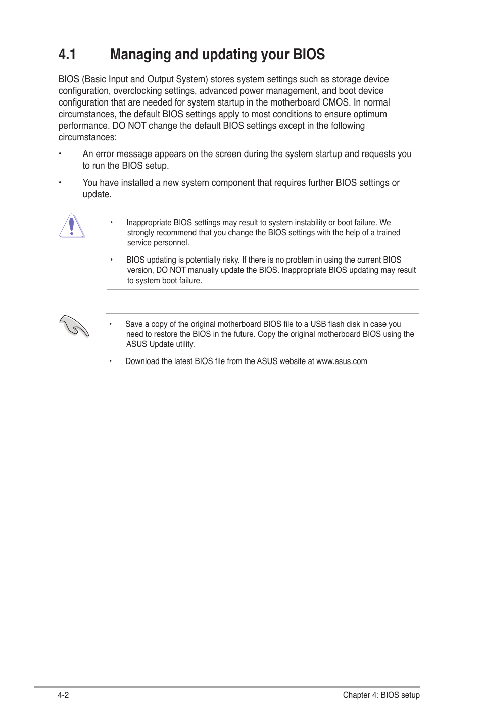 1 managing and updating your bios, Managing and updating your bios -2 | Asus V7-P8H61E User Manual | Page 56 / 80