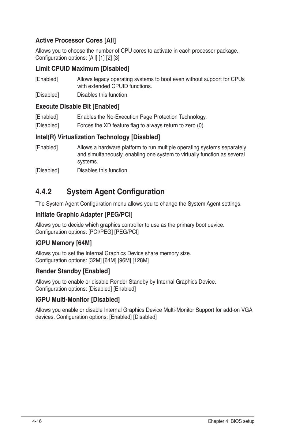 2 system agent configuration, System agent configuration -16 | Asus V7-P8H61E User Manual | Page 70 / 80