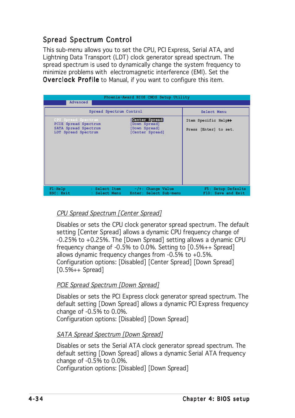 Spread spectrum control | Asus P5ND2-SLI Deluxe User Manual | Page 108 / 184