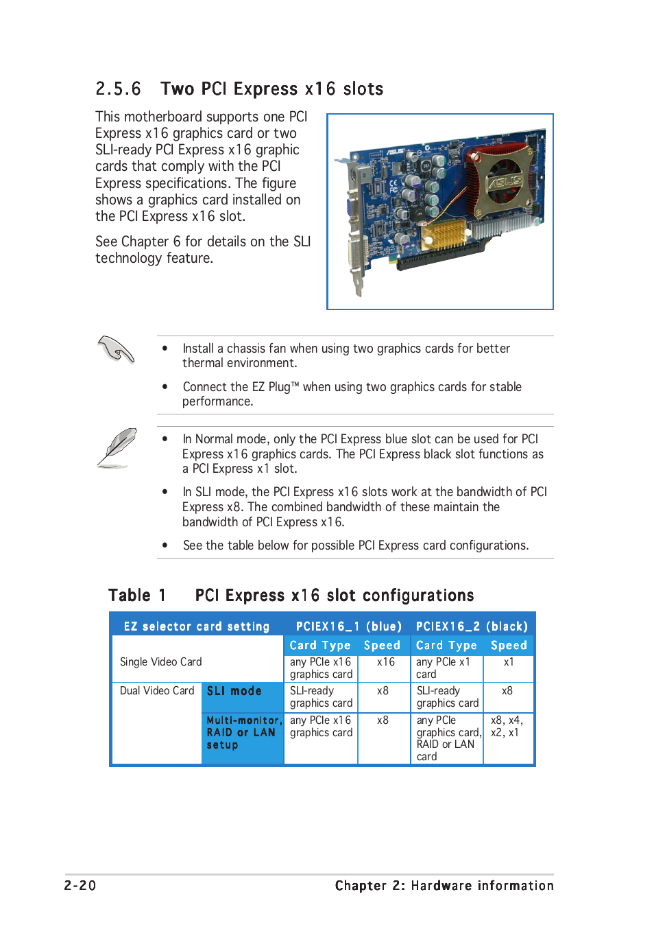 Table 1 | Asus P5ND2-SLI Deluxe User Manual | Page 46 / 184