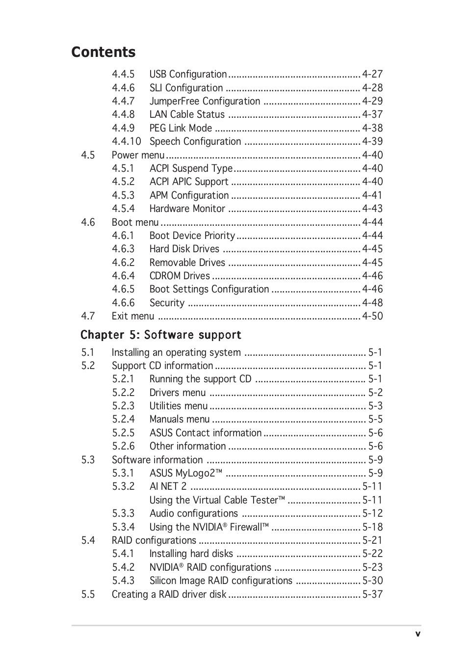 Asus P5ND2-SLI Deluxe User Manual | Page 5 / 184